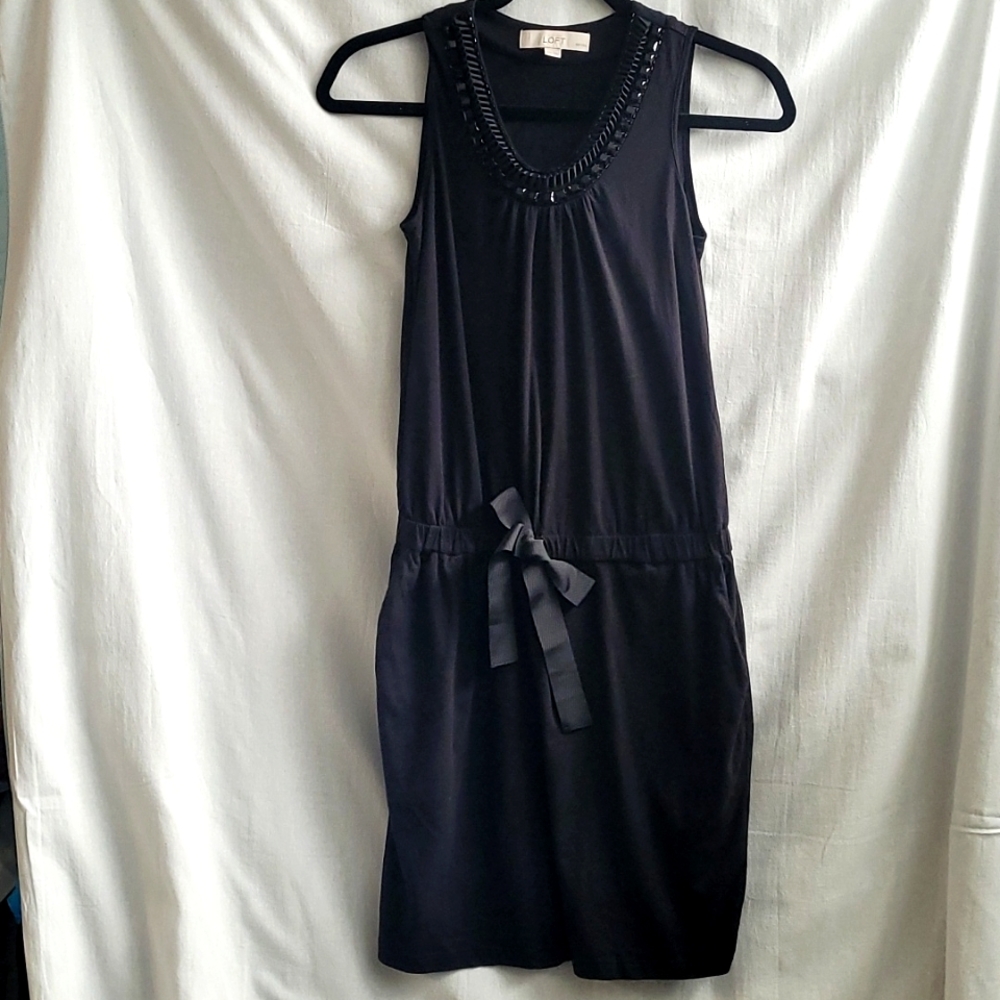 LOFT Dress with embellishments and pockets